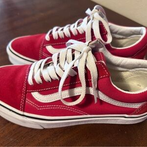 Vans Red and White Women's Sneakers